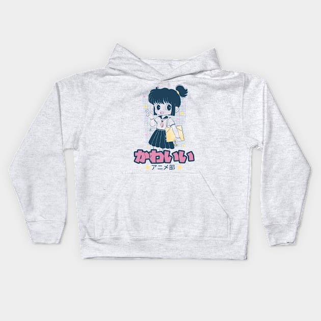 Kawaii anime club Kids Hoodie by Misslulumochi